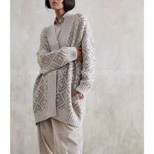 Brunello Cucinelli Women's Cashmere Blend Cardigan Sweater Argyle Size XXS